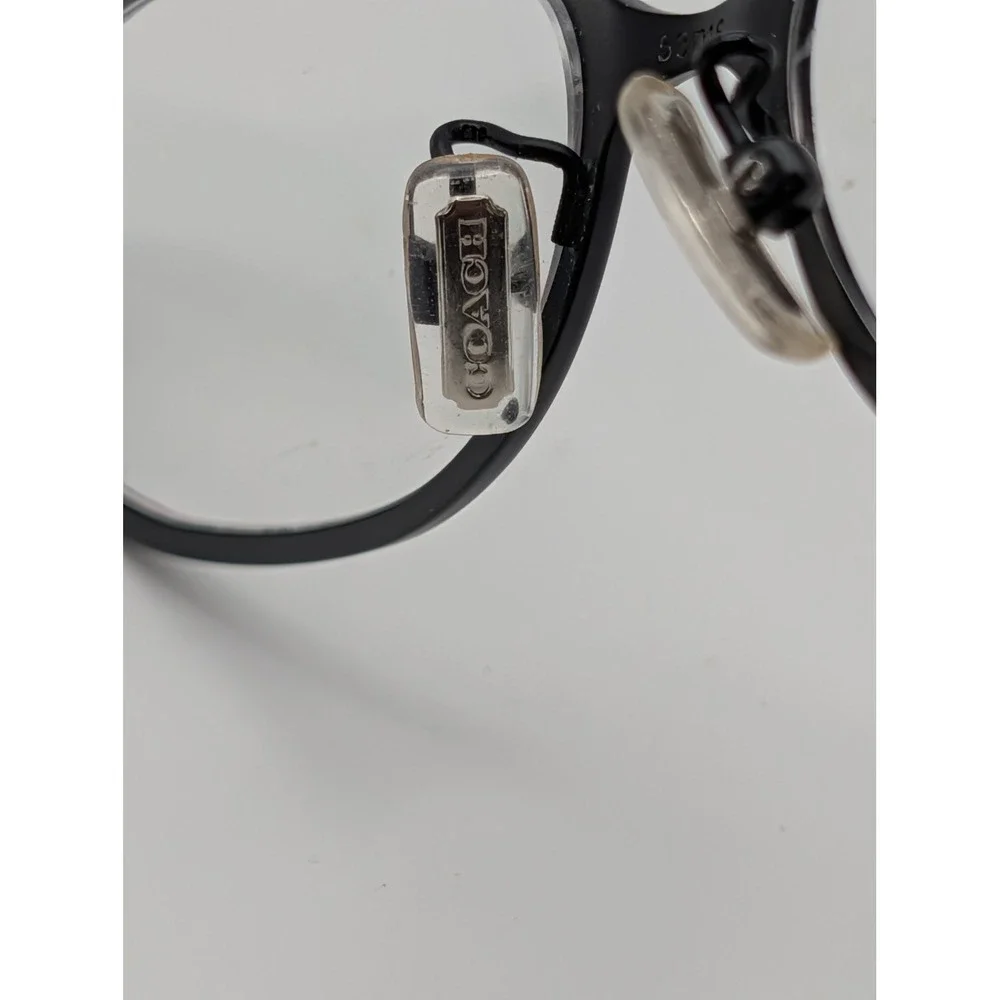 Coach HC 5029 Ashby Eyeglasses Satin Black Gold Signature C Logo Oval Frames